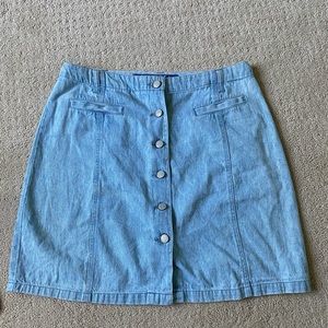 light wash jean skirt